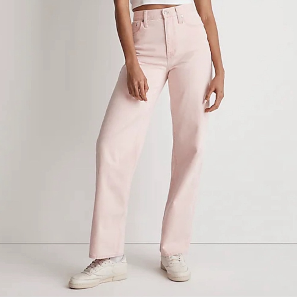 Madewell Perfect Vintage Wide-Leg Jean in Light Pink Wash: Botanical-Dye Edition